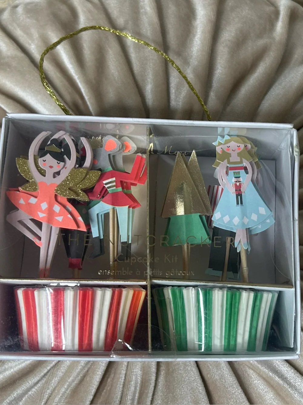 🎄Meri Meri Nutcracker Cupcake Topper & Liner Set - Red, Green, Gold, Blue